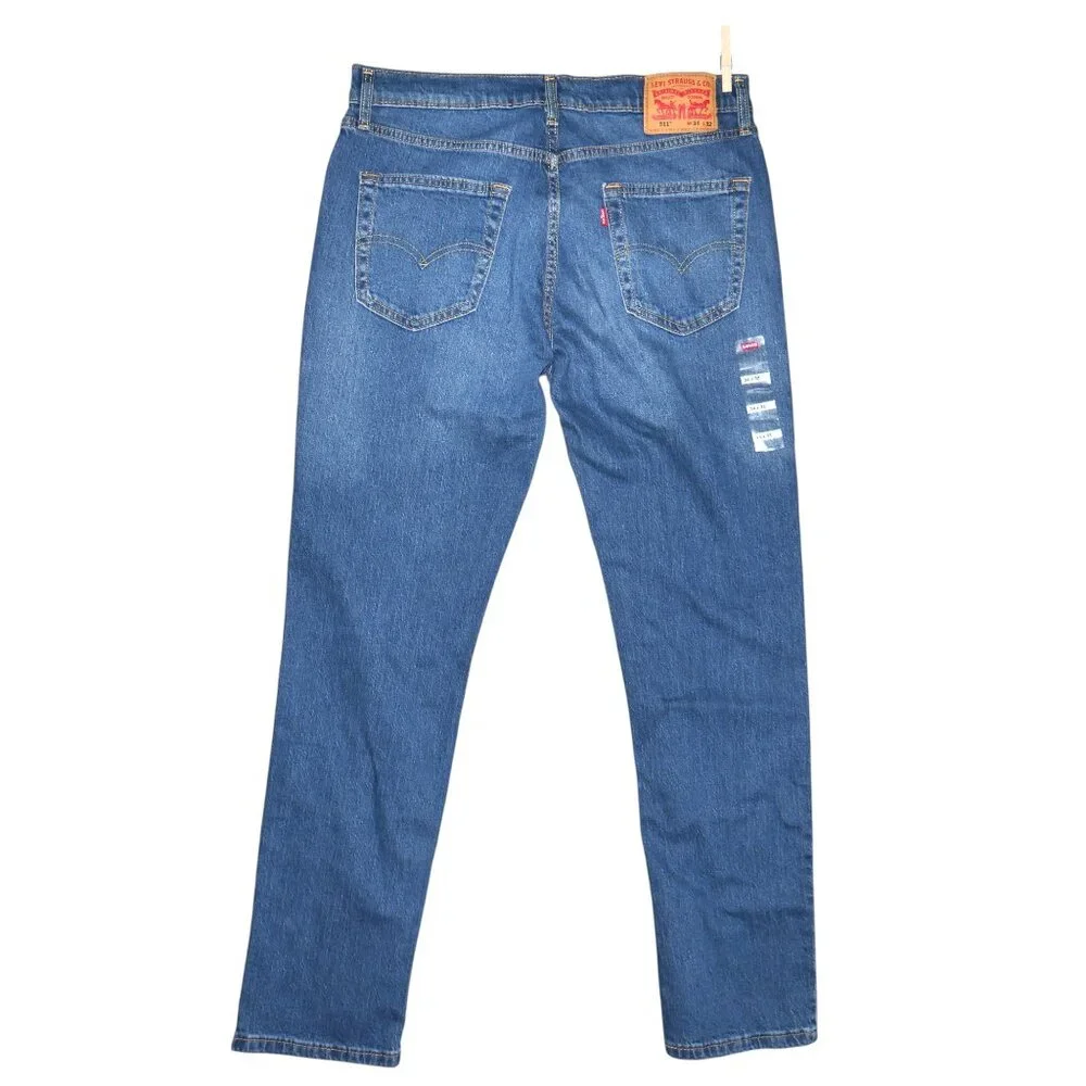 Levi's 511 Slim Fit Jeans Men's Size 34x32 Stretch Denim Dark Wash NWT